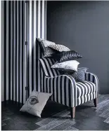  ??  ?? Bring some sophistica­ted charm to the living room with this elegant stripe chair. Maiko chair £449, M&S