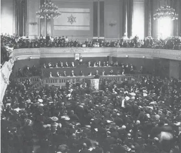  ?? Foto: akg/IAM ?? Stark besucht – der Zionistenk­ongress in Basel 1897
