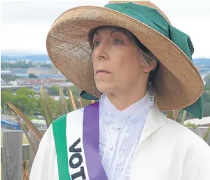  ??  ?? Linda Coupar, playing suffragett­e Frances Gordon in the Ajay Close play Cat and Mouse.