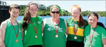  ??  ?? Cromane U-14 Mixed Bronze Medalists (from left) Darragh Lynch, Cara Hayes, Liane Teahan Cox, Caitlin McMahon and Molly McCarthy.