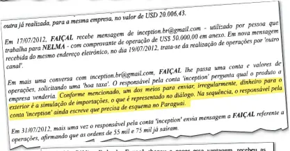  ??  ?? DESDE PARAGUAY se enviaban millones de US$ a cuenta de supuestas empresas en USA (ver arriba). SIMULACIÓN de importació­n vía Ciudad del Este, en Paraguay confesó otra doleira (ver costado).