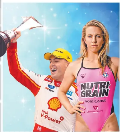  ??  ?? Supercars star Scott McLaughlin, Northcliff­e’s Georgia Miller and Rollers basketball­er Ariana Moorer helped their teams to big seasons in 2019.