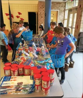  ?? SUBMITTED PHOTO ?? Ava Phipps, with the help of her Pickering Valley Elementary School classmates, put together 30 birthday baskets on Friday to donate to the Lord’s Pantry of Downingtow­n, to help other children to celebrate their birthdays.