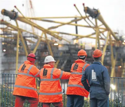  ?? Picture: PA. ?? BiFab workers in Burntislan­d and Methil only have guaranteed work until April.