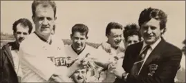  ??  ?? Packie Carthy accepting the Premier reserve silverware in 1992.