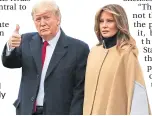  ??  ?? Donald Trump and US First Lady Melania yesterday