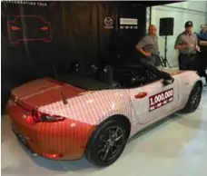  ?? JIM KENZIE PHOTOS ?? The one-millionth Mazda Miata has been touring the world since August.