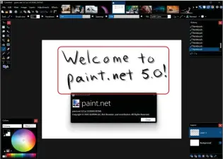  ?? ?? Paint.NET 5 adds plenty of new tools, including pressure sensitivit­y for stylus pens.