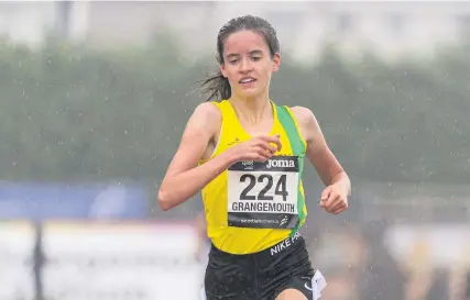  ??  ?? At the double Livingston AC’s Sarah Calvert did the 800m and 1500m double (Pic: Bobby Gavin)