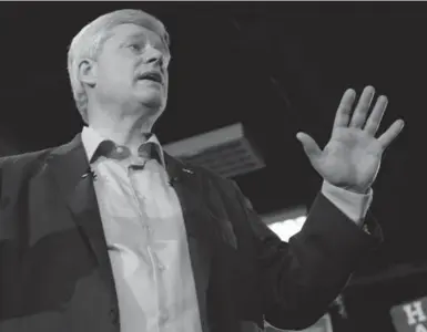  ?? SEAN KILPATRICK/THE CANADIAN PRESS ?? Stephen Harper may become Canada’s first political leader to have conducted a federal election without once meeting an unvetted, non-partisan ordinary voter, writes Robin V. Sears.