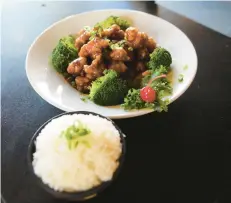  ?? ?? A dish of General Tso’s Chicken is seen Wednesday at Steak & Steel Hibachi in Bethlehem.