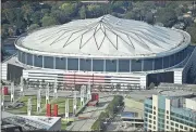  ?? Mike Stewart / AP ?? The Georgia Dome, which opened in 1992, is scheduled to be imploded Monday morning.