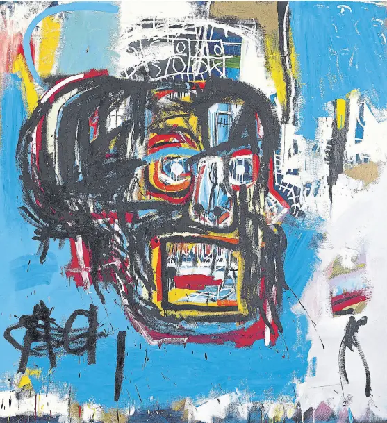  ?? AP ?? Con pintura en aerosol y óleo en barra, Basquiat hizo a los 21 años el cuadro del récord