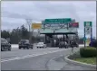  ?? TANIA BARRICKLO — DAILY FREEMAN ?? Eastbound vehicles approach the Kingston-Rhinecliff Bridge toll booths in the town of Ulster, N.Y., on Monday, April 12.