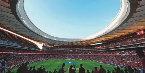  ?? AFP ?? A view of the new Wanda Metropolit­ano stadium before the La Liga match between Atletico Madrid and Malaga 10 days ago.