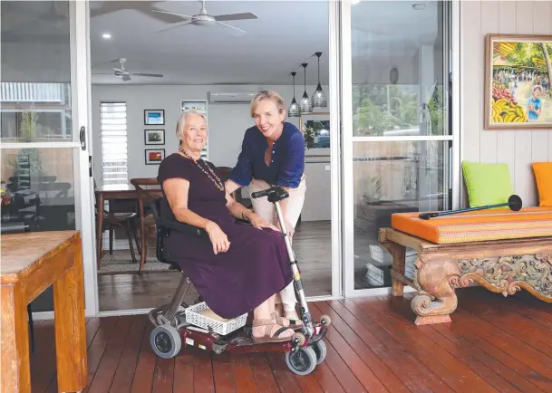  ?? Picture: ANNA ROGERS ?? FUNCTIONAL DESIGN: Del Childs (left) with MiHaven director Sarah Mort in the purpose-built Edge Hill home.