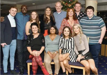  ??  ?? Staff from Rehab Care in Abbeydorne­y enjoying their Christmas night out at the Kingdom Stadium on Friday. Photo by www. deniswalsh­photograph­y.com