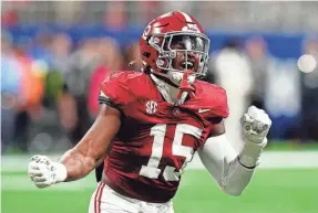  ?? JOHN DAVID MERCER/USA TODAY SPORTS ?? Alabama outside linebacker/defensive end Dallas Turner has a case to be the draft’s top defensive prospect.