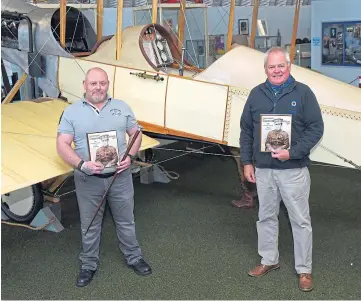  ??  ?? HERITAGE: Author Barry Graham, left, with Montrose Air Station’s Stuart Archibald.