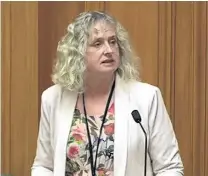  ?? PHOTO: PARLIAMENT TV ?? Healthy glow . . . Newly minted Parliament­ary Private Secretary for Health Liz Craig addresses the House during the second reading debate on the Pae Ora (Healthy Futures) Bill.