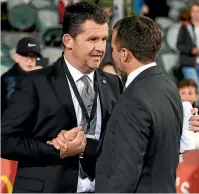  ?? PHOTO: PHOTOSPORT ?? Rumours of tension between NZ Football chief executive Andy Martin (left) and All Whites coach Anthony Hudson have surfaced.