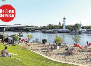  ??  ?? Der CopaBeach ist der neueste Zugang im Reich der freien Wiener Badeplätze, die Dechantlac­ke liegt idyllisch im Nationalpa­rk