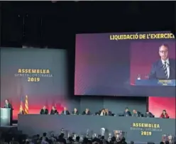  ??  ?? Imagen de la Asamblea General del Barça en 2019.