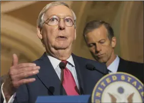  ?? ALEX EDELMAN/ZUMA PRESS FILE PHOTOGRAPH ?? Senate Republican Leader Mitch McConnell (R-KY) speaks during a press conference on Capitol Hill on May 16 in Washington, D.C.