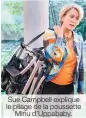  ??  ?? Sue Campbell explique le pliage de la poussette Minu d’Uppababy.