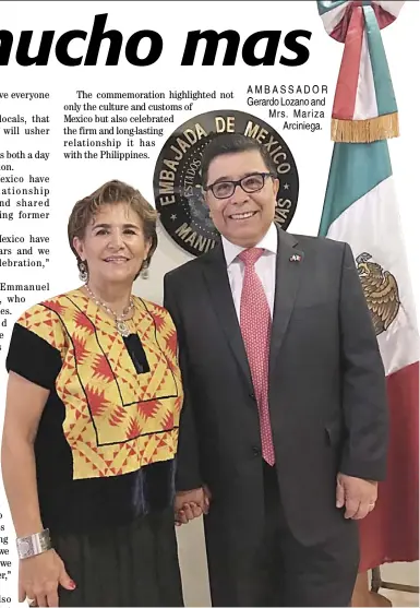  ??  ?? AMBASSADOR Gerardo Lozano and Mrs. Mariza Arciniega.