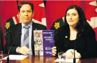  ?? MICHAEL PEAKE / TORONTO SUN / POSTMEDIA NETWORK ?? Michael Mostyn, CEO of B’nai B’rith Canada, and Amanda Hohmann, national director of B’nai Brith Canada’s League for Human Rights, say a new report from their agency shows anti-Semitic acts are on the rise.