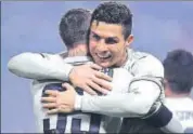  ?? REUTERS ?? Cristiano Ronaldo celebrates scoring against Sassuolo.