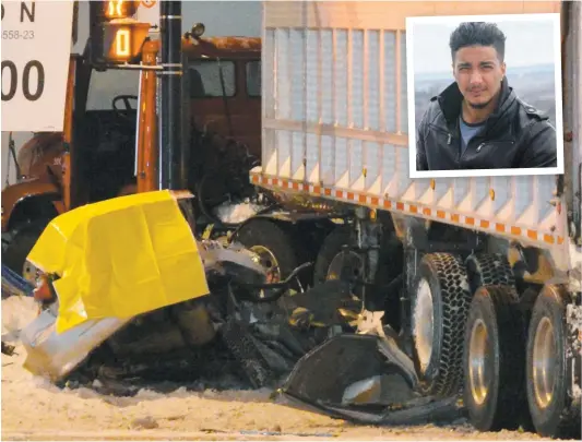  ?? PHOTOS D’ARCHIVES ET FACEBOOK ?? Mehdi Goha (en mortaise) est décédé lundi soir lors d’une collision avec un camion de déneigemen­t sur le boulevard Lacordaire.