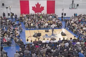  ?? CP PHOTO ?? Prime Minister Justin Trudeau speaks during a town hall meeting Thursday, January 18, 2018 in Quebec City.Fewer than half of Canadians appear to hold the open and optimistic view that’s seen this country held up as a model in a global climate that’s...