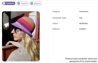  ?? ?? Pixyle.ai uses computer vision and generative AI to create labels.