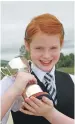  ??  ?? Laura Robertson was successful in the piping competitio­ns and also received the highest points for Gaelic and music.