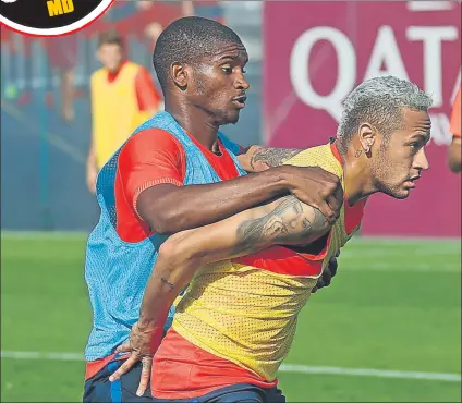  ?? FOTO: FCB ?? Marlon, en un entrenamie­nto con el primer equipo Luis Enrique ha contado con frecuencia con el central brasileño