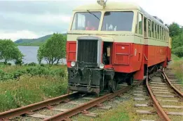  ?? HUGH DOUGHERTY ?? Back on track for 2022: Railcar 18 arrives at Fintown with Lough Finn behind.