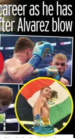  ??  ?? AGONY FOR BILLY Saunders suffered terrible blows and it was Alvarez who was flying the flag