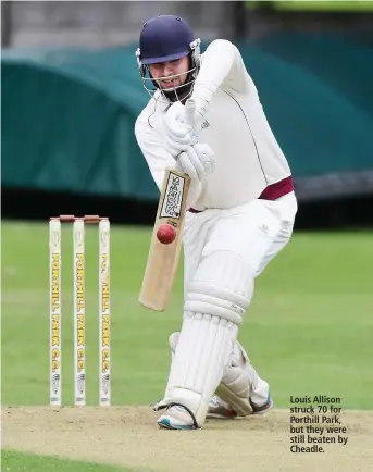  ??  ?? Louis Allison struck 70 for Porthill Park, but they were still beaten by Cheadle.