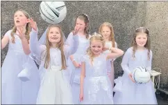  ?? ?? Shamrocks’ girls at their First Holy Communion in Knockanore last Saturday.