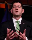  ??  ?? FRIEND IN NEED: Congressma­n Paul Ryan could be strong ally