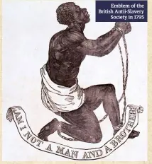  ??  ?? Emblem of the British Antii-slavery Society in 1795