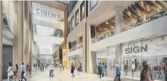  ??  ?? This image shows how the cinema planned for the Queensgate shopping centre might appear.