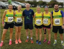  ??  ?? Boyne AC members at the Longwood three-quarter marathon, led by Rebecca Carolan (left).