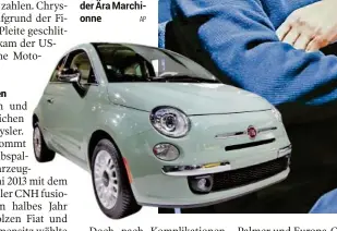  ??  ?? Der kleine Fiat 500 war das erste neue Fiat-modell der Ära Marchionne