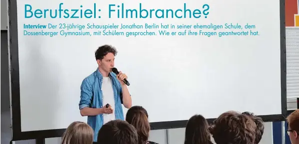  ?? Foto: Christiane Thoma ?? Jonathan Berlin ist 23 Jahre alt und in Günzburg aufgewachs­en. Zuletzt hat er im Film Kruso mitgespiel­t, der im Herbst 2018 in der ARD zu sehen sein wird.