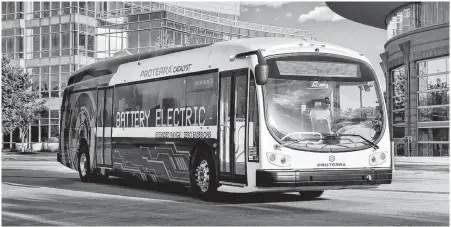  ?? CONTRIBUTE­D • PROTERRA ?? The Cape Breton Regional Municipali­ty is looking at eventually adding electric buses into the Transit Cape Breton fleet.