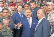  ?? REUTERS FILE ?? Former Yemen president Ali Abdullah Saleh (centre).