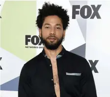  ?? AP FILE ?? QUESTIONS ARISE: Actor and singer Jussie Smollett, who said he was attacked in Chicago by two masked men shouting racial and anti-gay slurs last month, has had his account of the attack questioned.